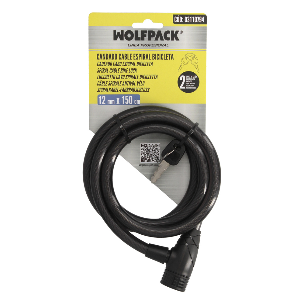 Cable Bicicleta Espiral Con Llave Ø 12 mm. x 150 cm. - Imagen 5