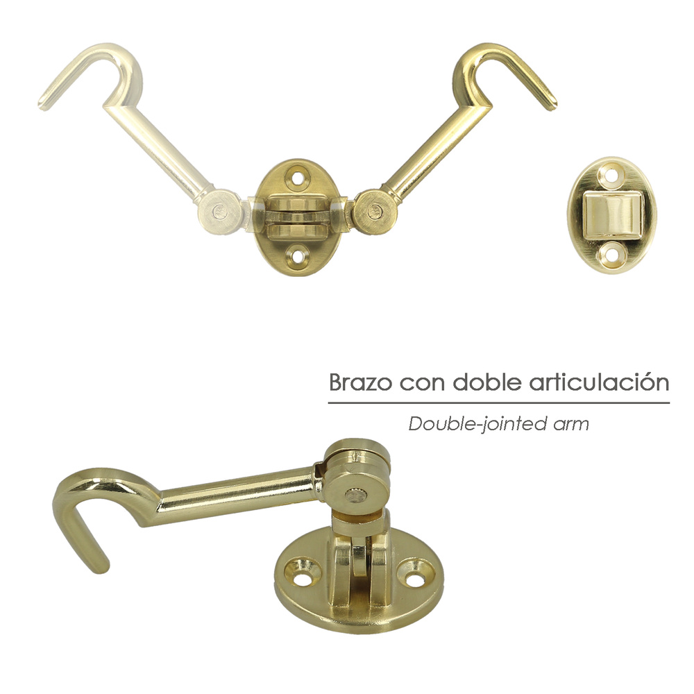 Aldabillas Multiusos Reforzada Con Tornillos 100 Mm Latón Pulido - Imagen 4
