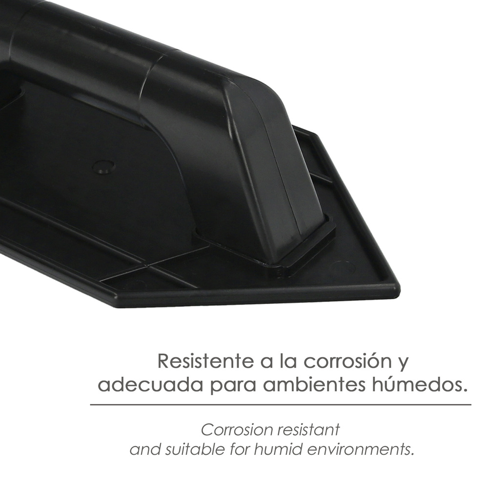 Talocha Plastico Punta Mango Redondo 26 x 14 cm. Negro Con Alveolos - Imagen 3