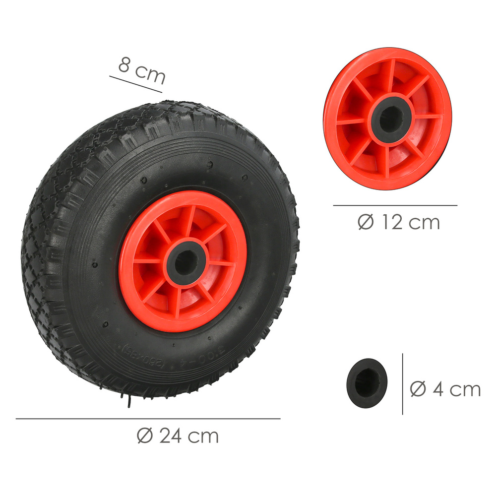 Rueda Carretilla Almacen / Sacos Neumática llanta plástico 20 mm. - Imagen 2