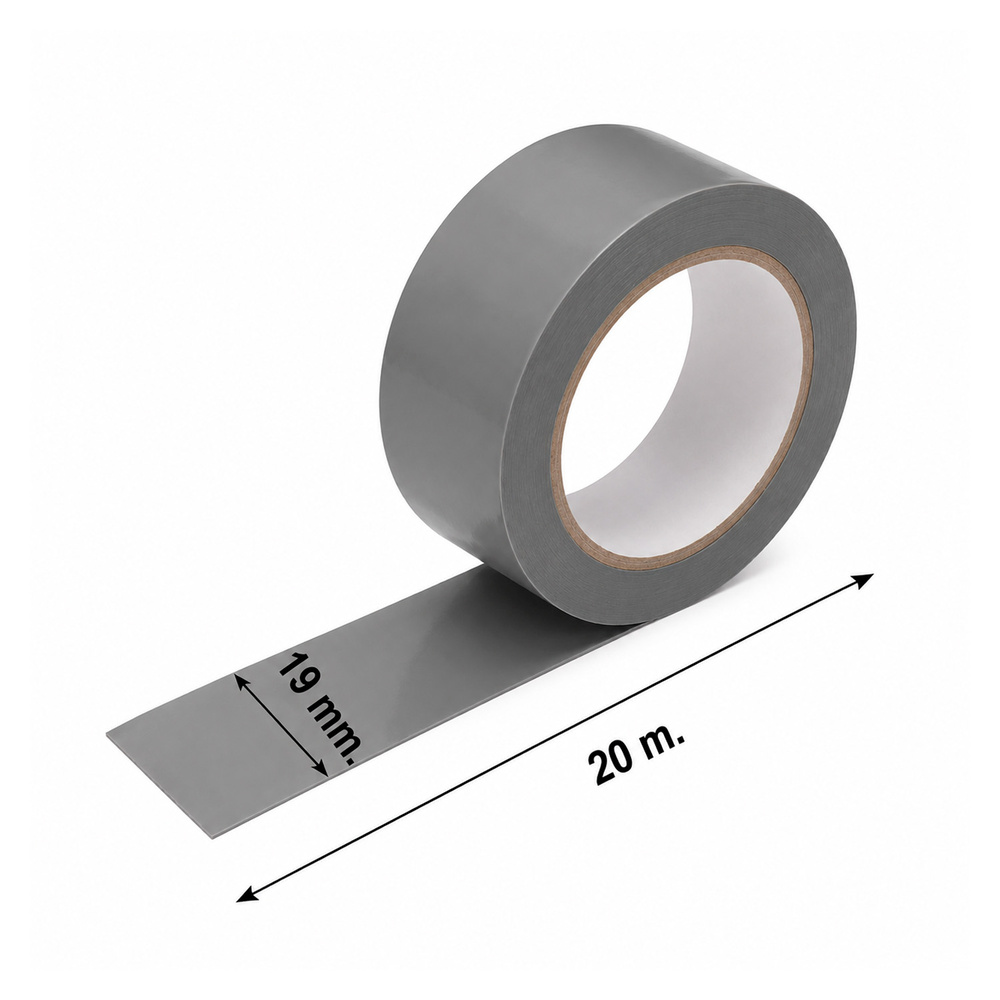 Cinta Aislante 20 m. x 19 mm. Gris Uso doméstico - Imagen 2