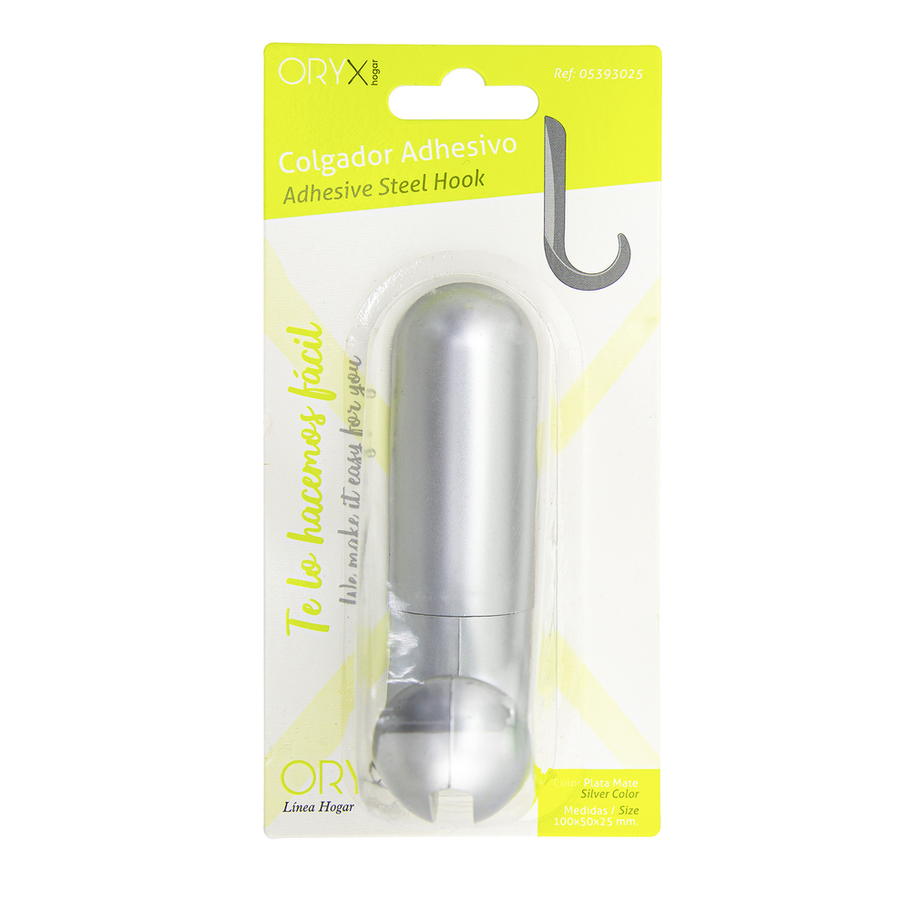 Colgador Adhesivo / Atornillable Plateado Mate - Imagen 4