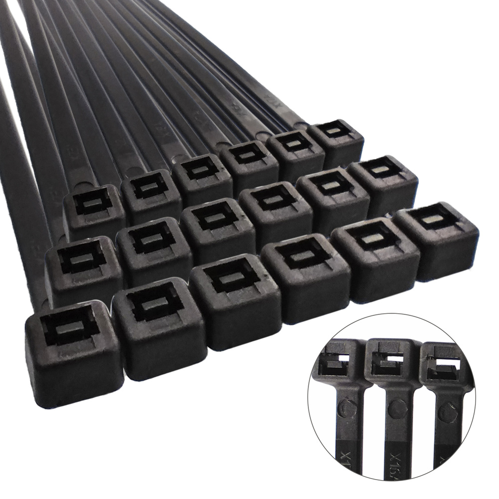 Brida Nylon 100%. Color Negro 4,5 x 200 mm. Bolsa 100 unidades. Abrazadera Plastico, Organizador Cables, Alta Resistencia - Imagen 3