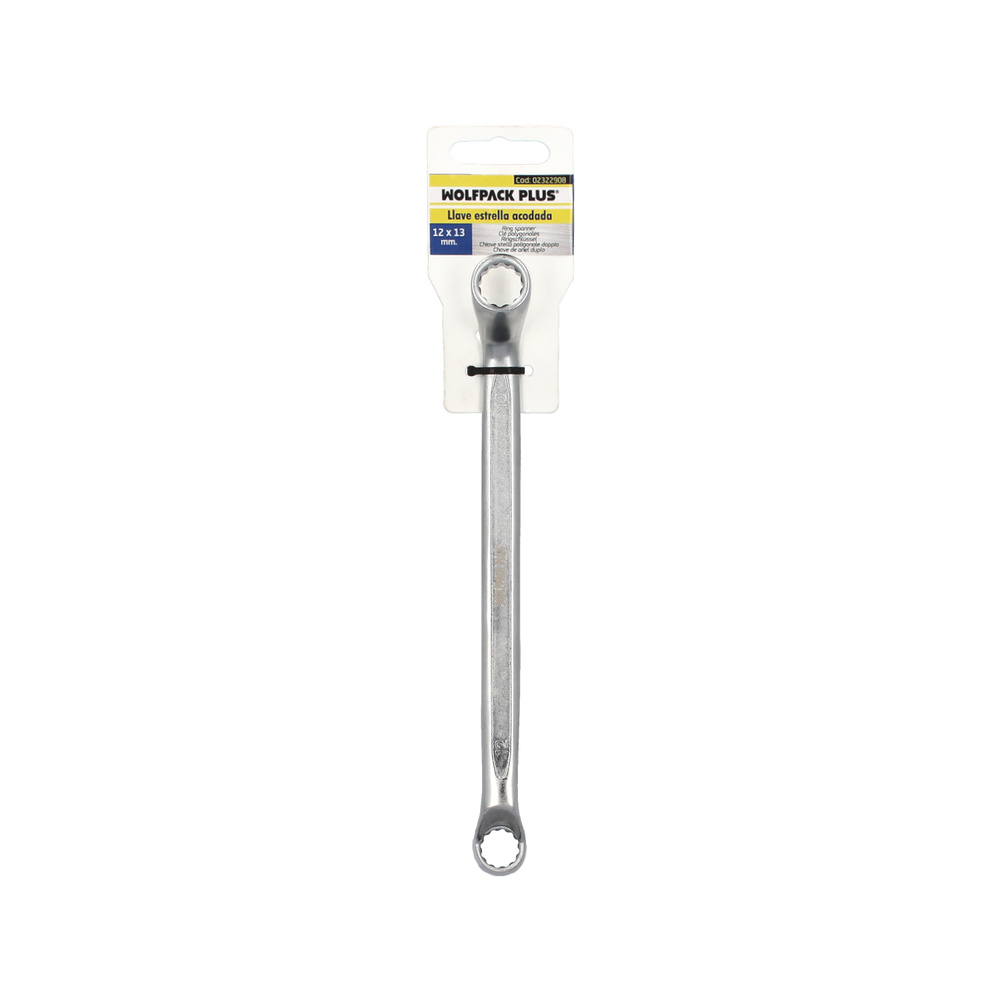 Llave Estrella Acodada Plus Acero Cromo Vanadio 12x13 DIN 838. Llave Doble Boca Acodada, Llave Fija Estrella Acodada - Imagen 3