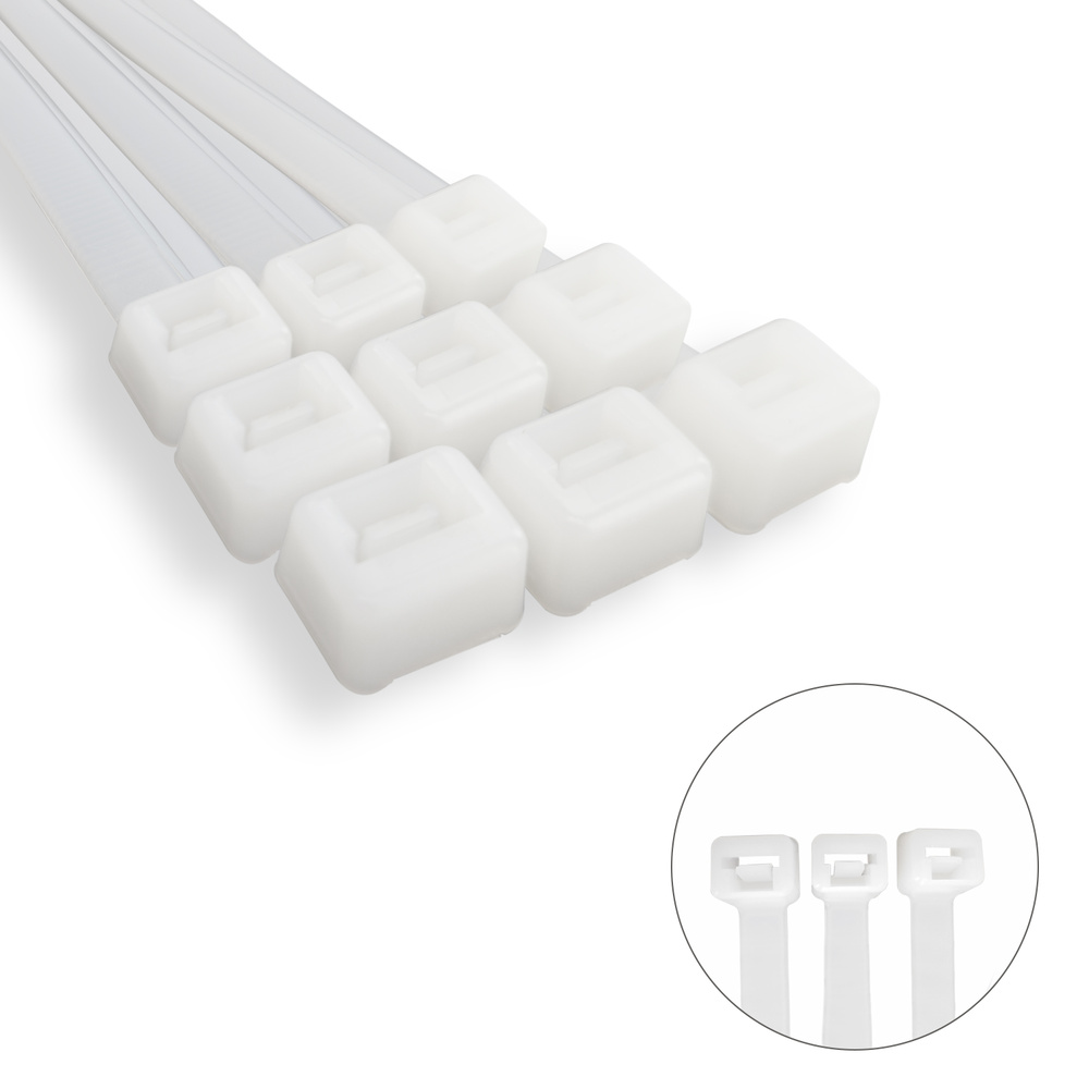 Brida Nylon 100%. Color Blanco / Natural 3,5 x 140 mm. 100 Piezas. Abrazadera Plastico, Organizador Cables, Alta Resistencia - Imagen 3