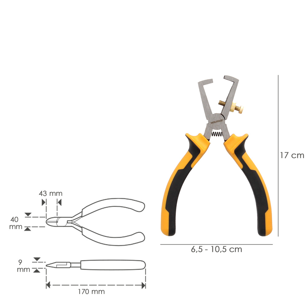 Alicates Pelacables 150 mm. Acero DIN 5745 Pelacables, Corta Cables, Pelador Cables, - Imagen 2