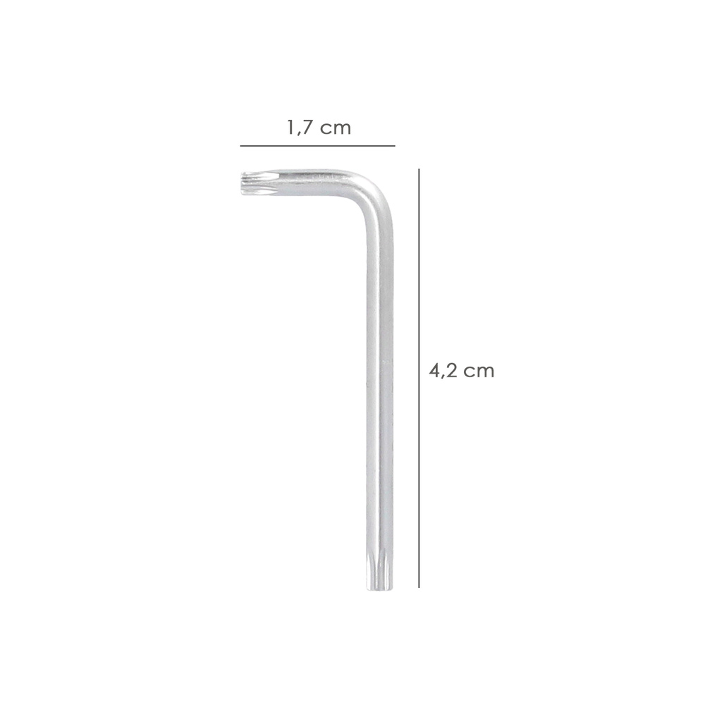 Llave Torx Inviolable Standar Acero Cromo Vanadio Profesional T10 mm. Llave Estrella, Llave Allen Estrella - Imagen 2