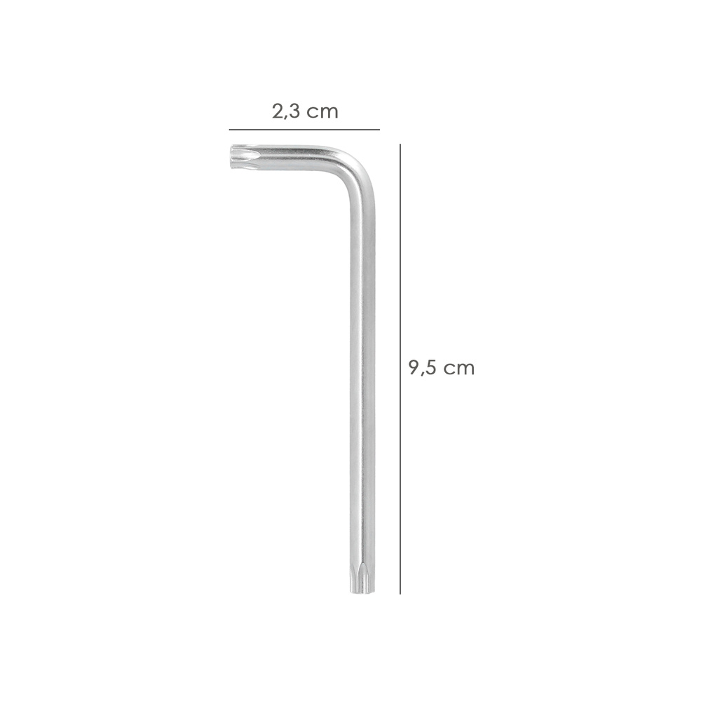 Llave Torx Inviolable Larga Acero Cromo Vanadio Profesional T20 mm. Llave Estrella, Llave Allen Estrella - Imagen 2