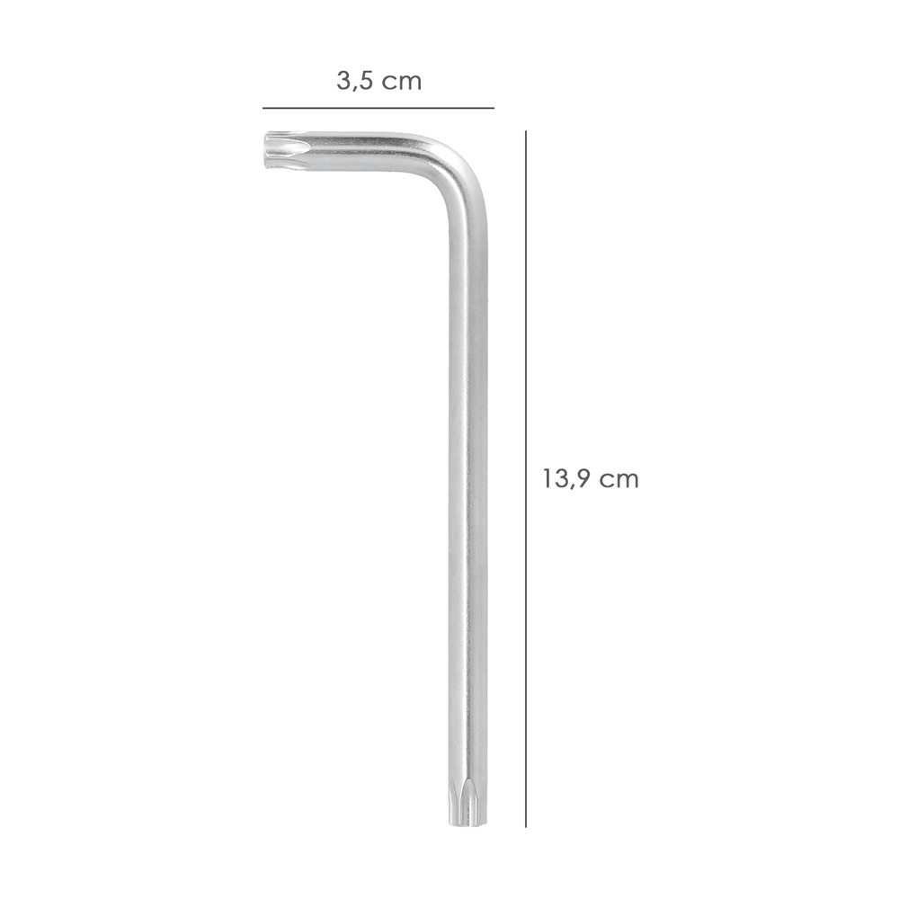Llave Torx Inviolable Larga Acero Cromo Vanadio Profesional T45 mm. Llave Estrella, Llave Allen Estrella - Imagen 2