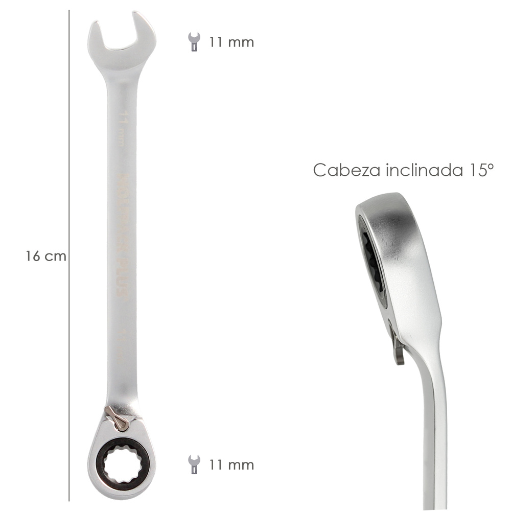 Llave Combinada Con Carraca 11 mm. DIN 3113 - Imagen 2