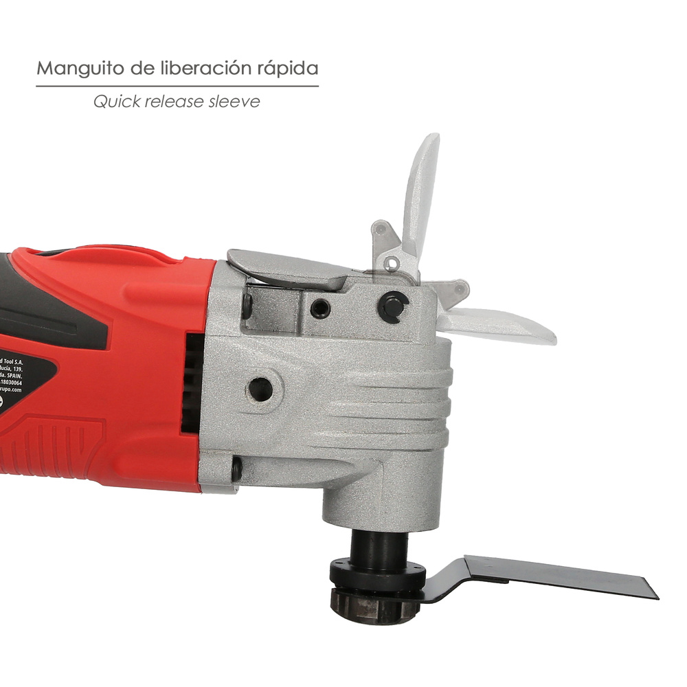 Herramienta Multifuncion Oscilante 300 Watt. Con Accesorios 23.000 R.P.M. Variador Velocidad, Cambio Rapido Hoja, Cortar, Lijar - Imagen 4