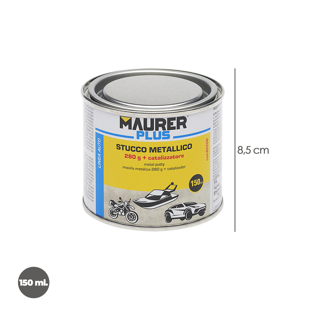 Masilla Reparadora Metales 325 Ml. Con Endurecedor. Masilla Metal, Masilla Reparacion Coches, Masilla Metalica. - Imagen 2
