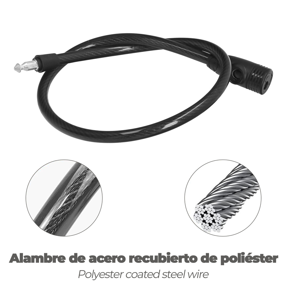 Cable Bicicleta Con Llave 12 mm. x 80 cm. - Imagen 3