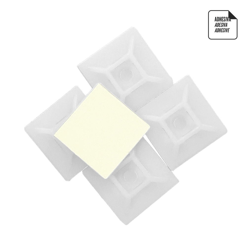 Base Adhesiva Para Bridas 19x19 mm. Blanca Bolsa 100 Unidades - Imagen 3