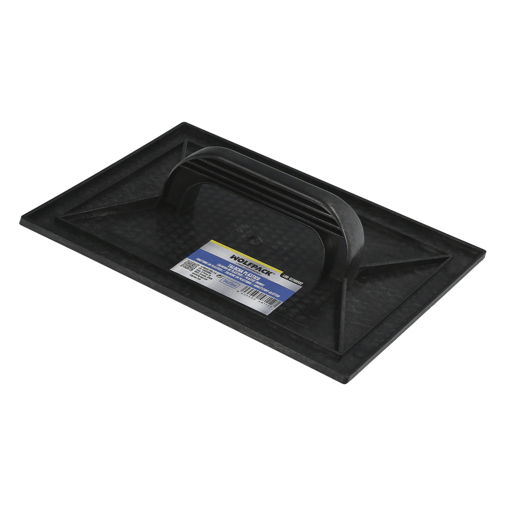 Talocha Plastico 34 x 23 cm. Mango Redondo Negro Con Alveolos