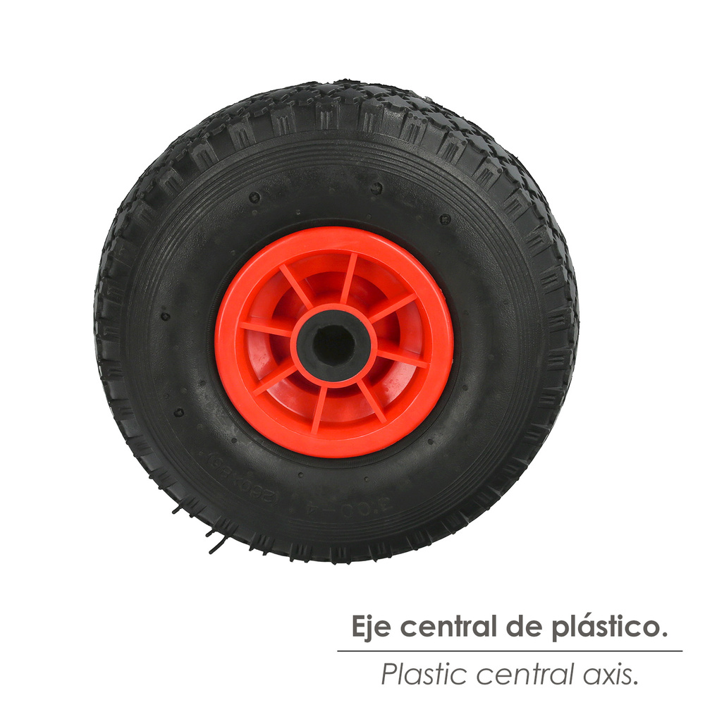 Rueda Carretilla Almacen / Sacos Neumática llanta plástico 20 mm. - Imagen 3