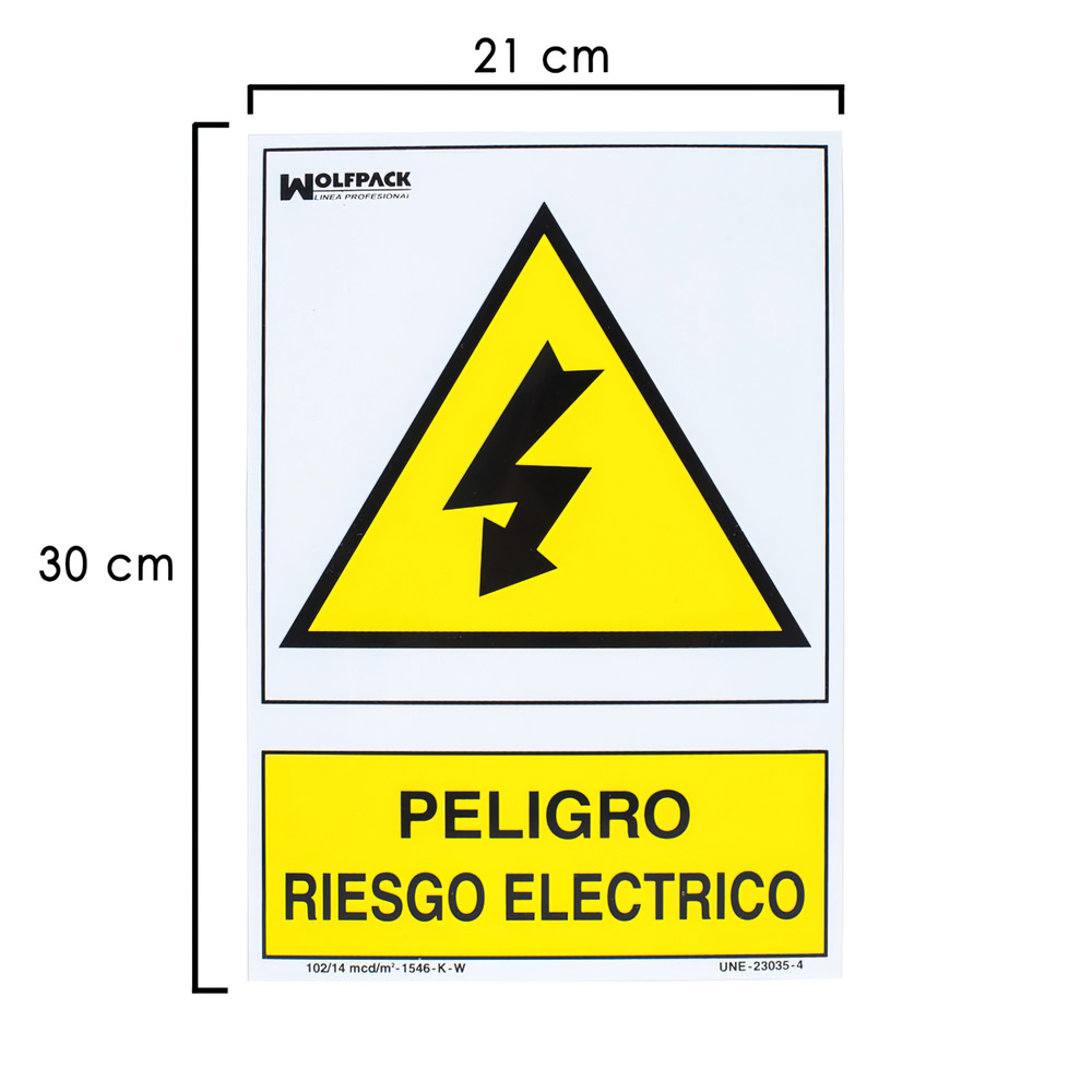 Cartel Peligro Electrico 21x 30 (Alt.) cm.