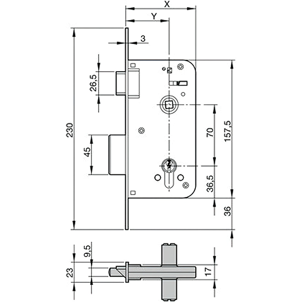 Cerradura Yale 700-hl/80x50 - Imagen 4