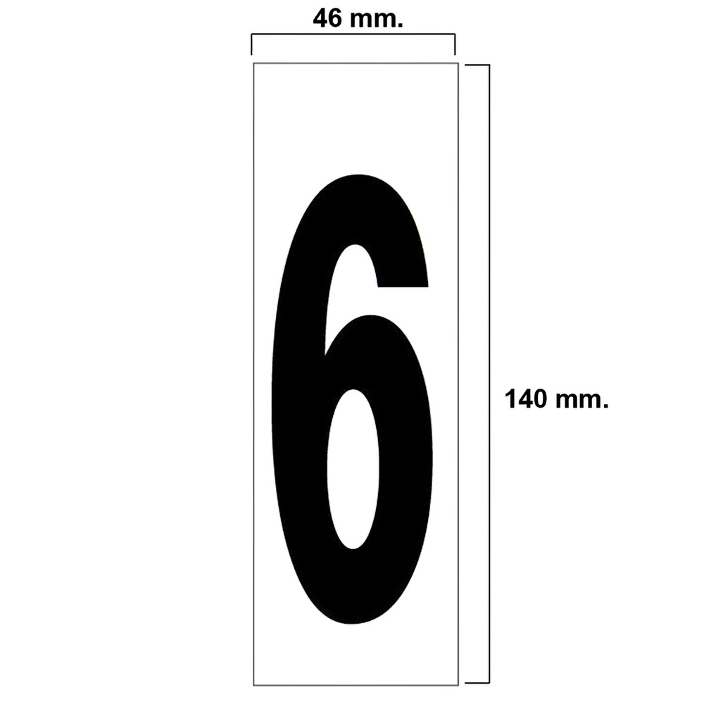Numero Adhesivo 46x140 mm. Nº 6 / 9 - Imagen 2