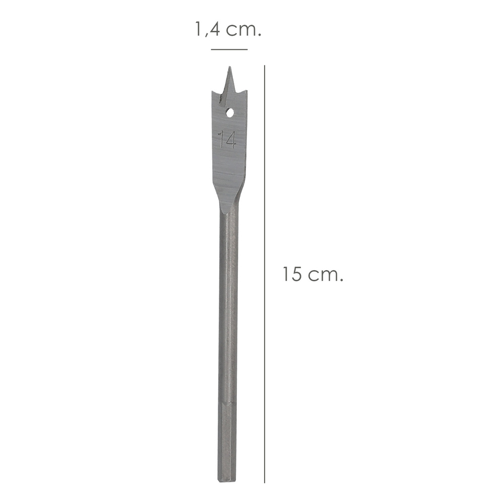 Broca Plana Madera 3 Puntas Wolfpack 14,00 mm. - Imagen 2