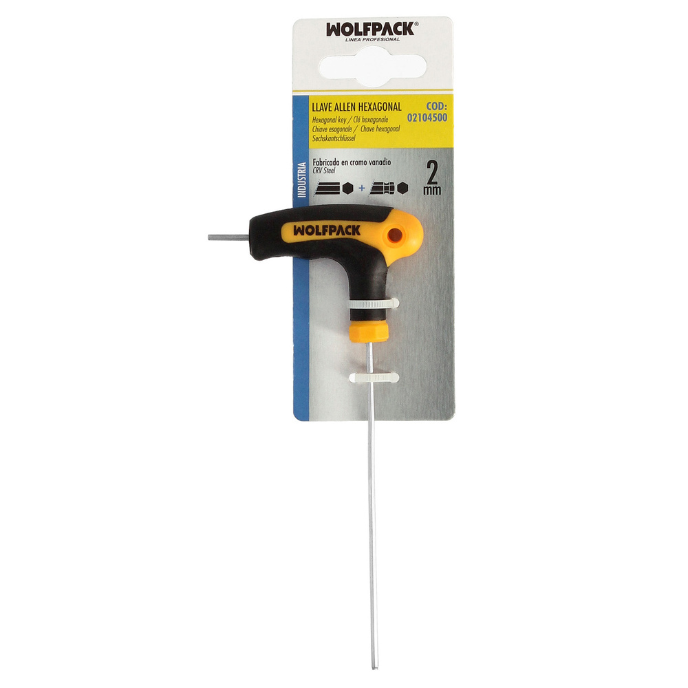 Llave Allen Con Bola Mango Bimaterial "Soft Touch" Forma T 2,0 mm. Acero Cromo Vanadio, Destornillador allen, llave hexagonal - Imagen 3