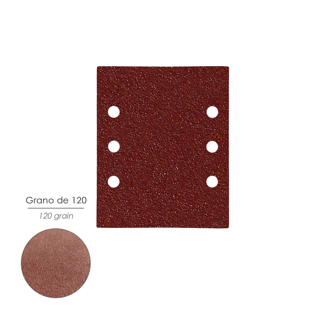 Lija Recambio Con Velcro 114x140 mm. Con Agujeros Grano 120 (10 Piezas) - Imagen 3