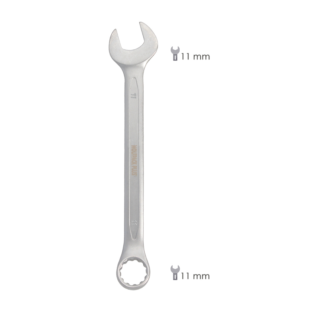 Llave Combinada Plus 11x11 Acero Cromo Vanadio DIN 3113. Llave Doble Boca, Llave Fija, Llave Estrella - Imagen 2