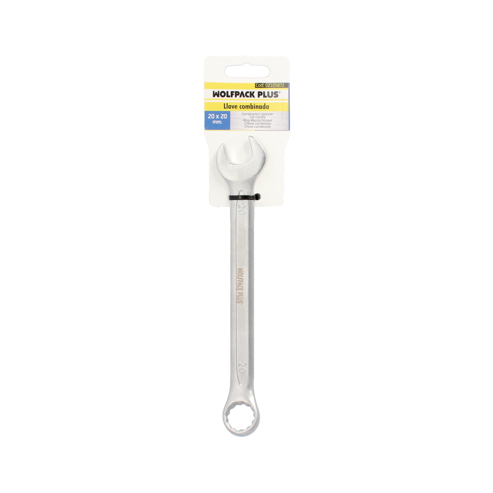 Llave Combinada Plus 20x20 Acero Cromo Vanadio DIN 3113. Llave Doble Boca, Llave Fija, Llave Estrella - Imagen 3