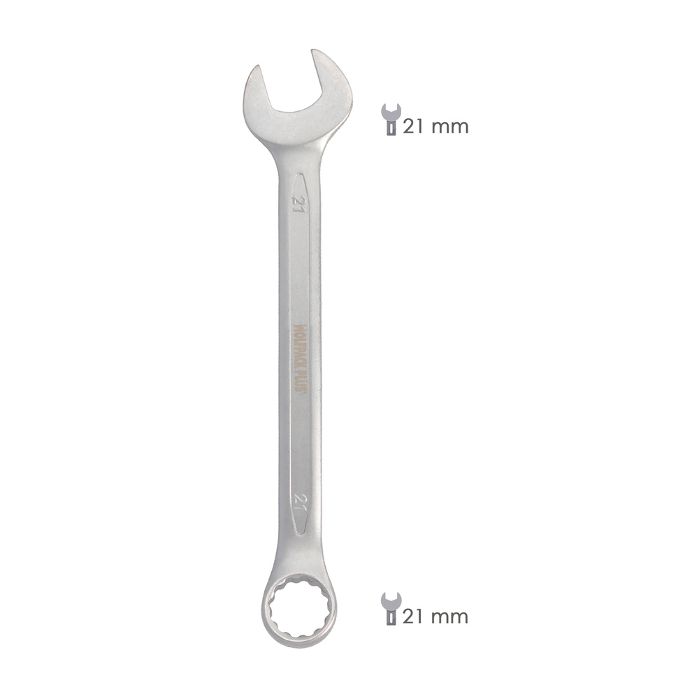 Llave Combinada Plus 21x21 Acero Cromo Vanadio DIN 3113. Llave Doble Boca, Llave Fija, Llave Estrella - Imagen 2