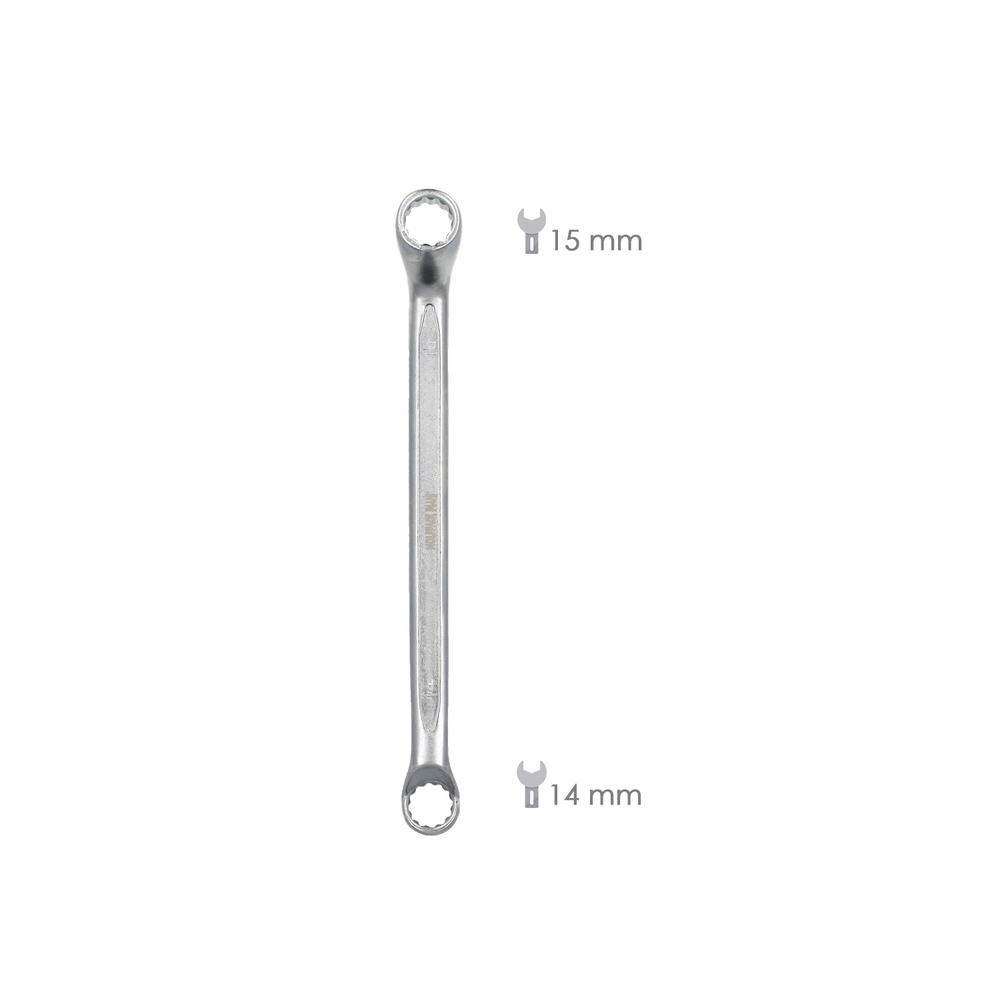 Llave Estrella Acodada Plus Acero Cromo Vanadio 14x15 DIN 838. Llave Doble Boca Acodada, Llave Fija Estrella Acodada - Imagen 2