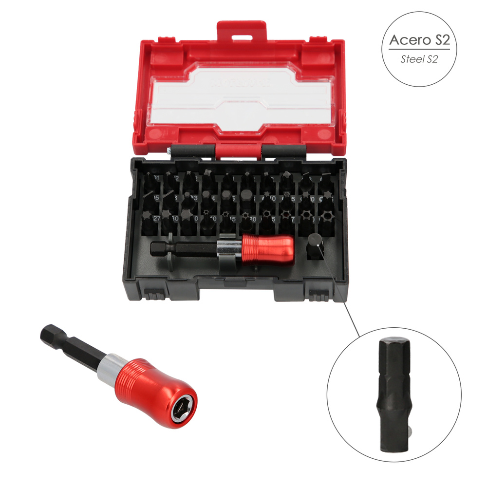Juego De Puntas Destornillador Acero Con Adaptador Rapido 32 Piezas - Imagen 2