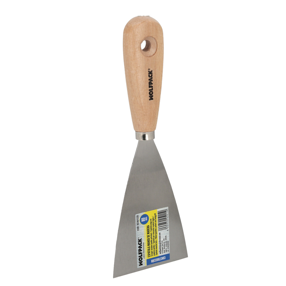 Espatula Mango Madera Hoja Acero 80 mm. Aplicar Yeso, Pintora, Masillas, Pladur, etc.