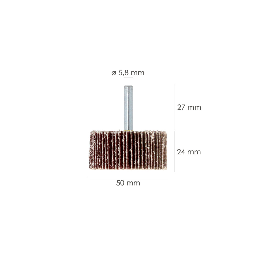 Abanico Lija Grano 80 Medida Ø 50 x 25 mm. Disco Abrasivo Laminas, Ruedas Mil Hojas, Ruedas Abrasivas,Lijado,Desbaste,Pulir - Imagen 2