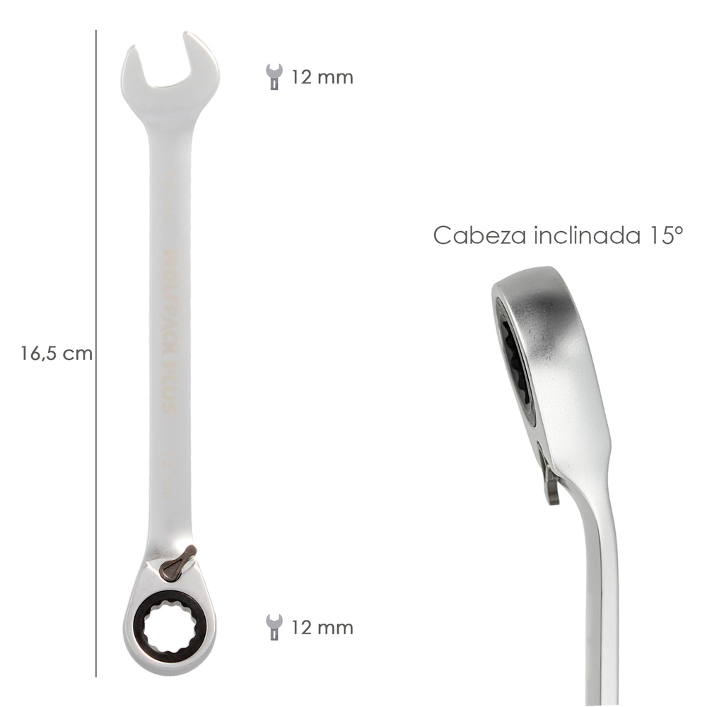 Llave Combinada Con Carraca 12 mm. DIN 3113 - Imagen 2