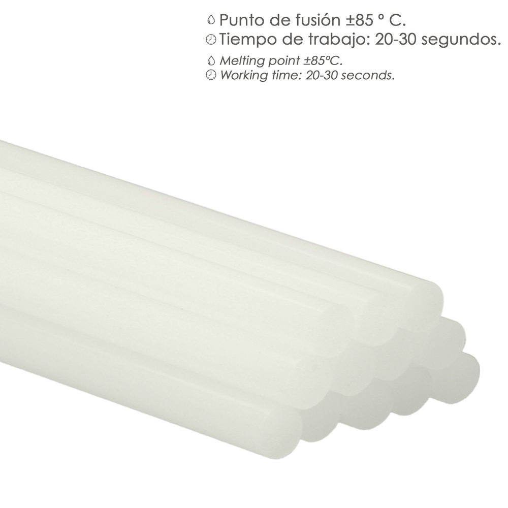 Barras De Pegamento Caliente Ø 7,2 mm. Blister 12 Unidades. Barras Silicona, Pegamento Pistola Termofusible, Silicona Pistola - Imagen 4
