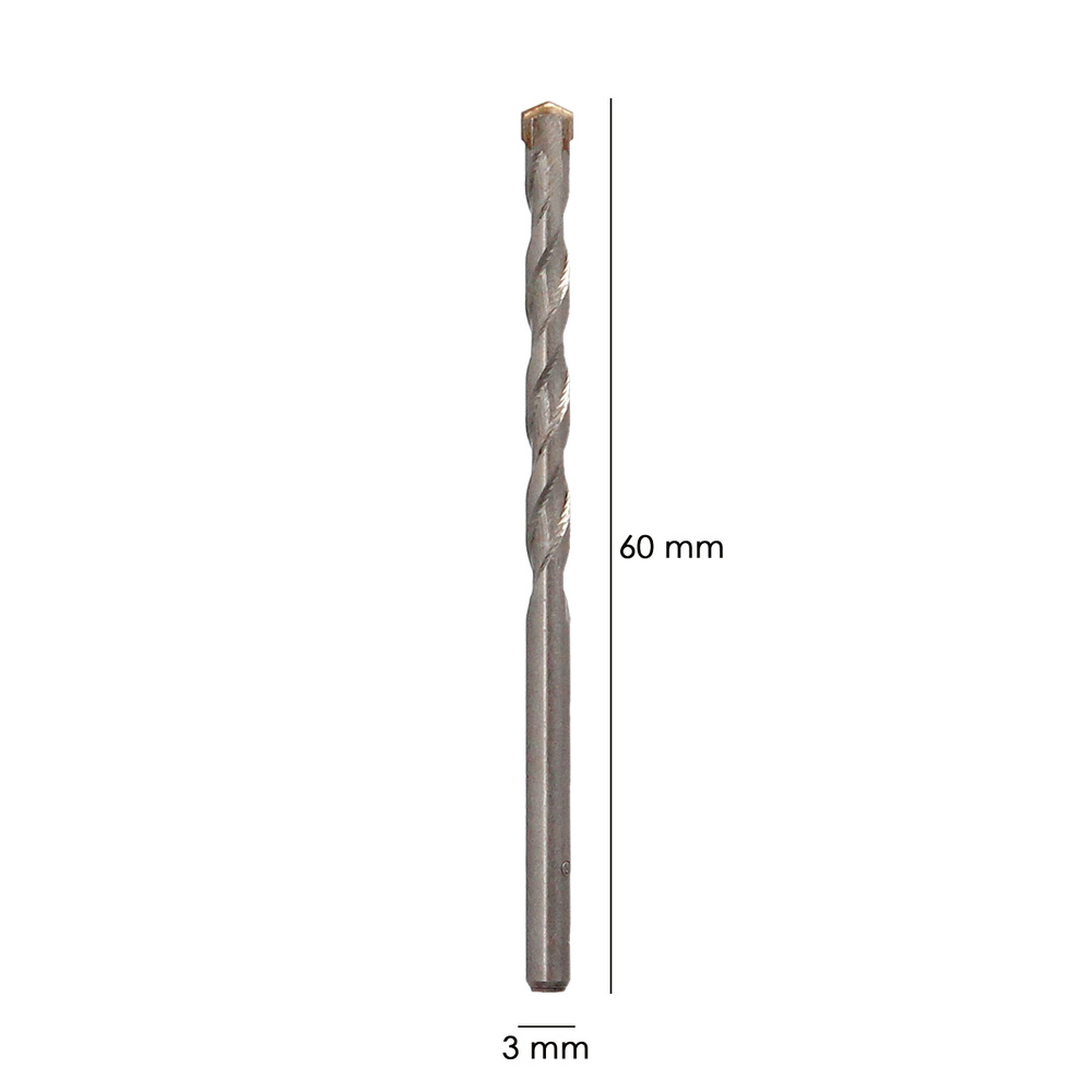 Broca Widia Piedra / Hormigón Ø 3 mm. Din 8039 Punta de Tungsteno. - Imagen 2