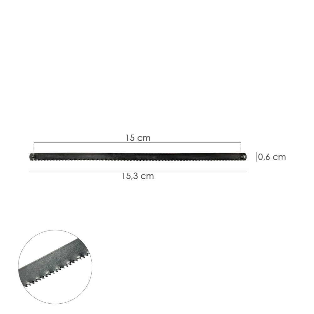 Hoja Segueta / Arco Sierra Marqueteria 155 mm. Fabricada en Acero, 24 TPI. Flexible y Duradera. - Imagen 2