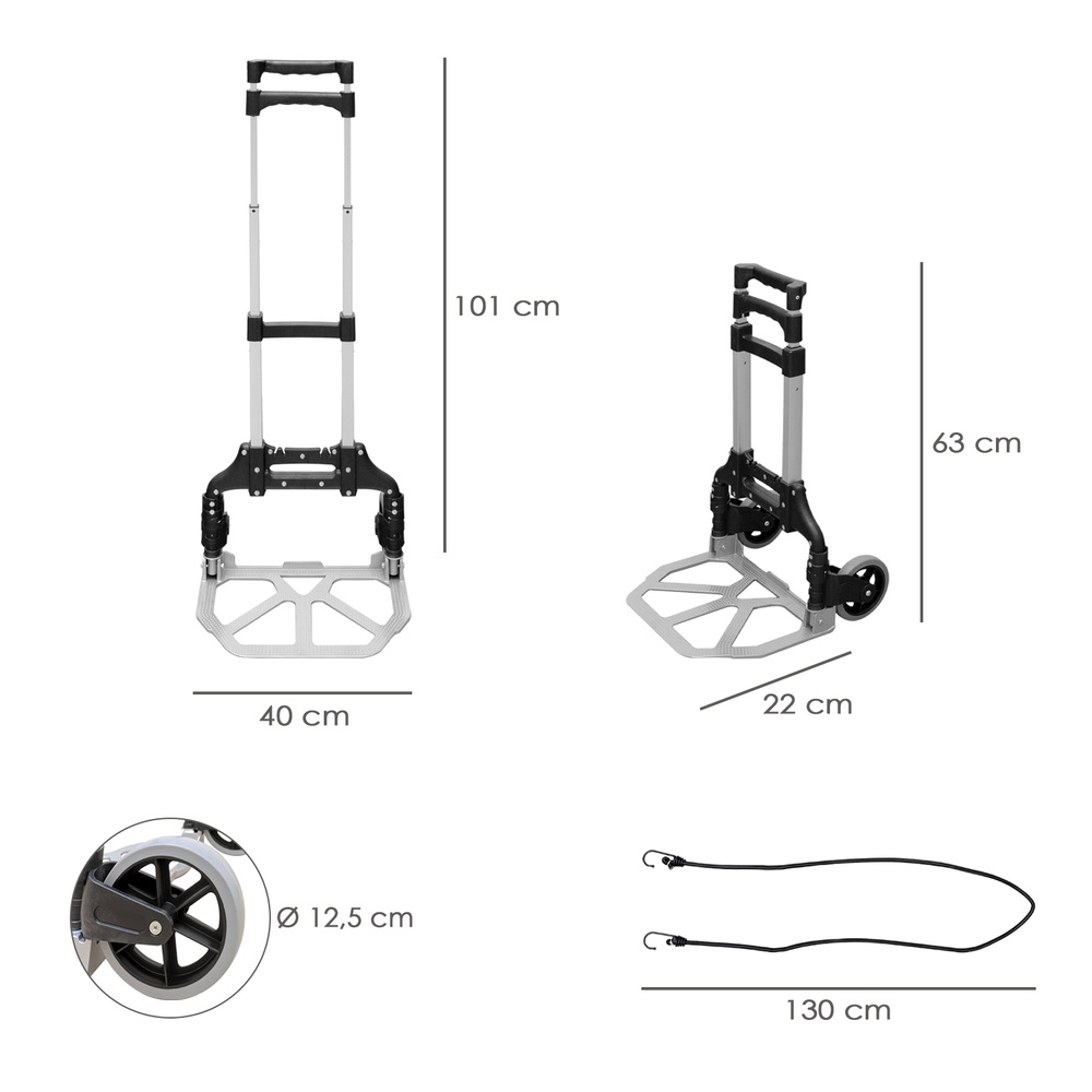 Carretilla Plegable Aluminio Portatil 60 kg. - Imagen 2