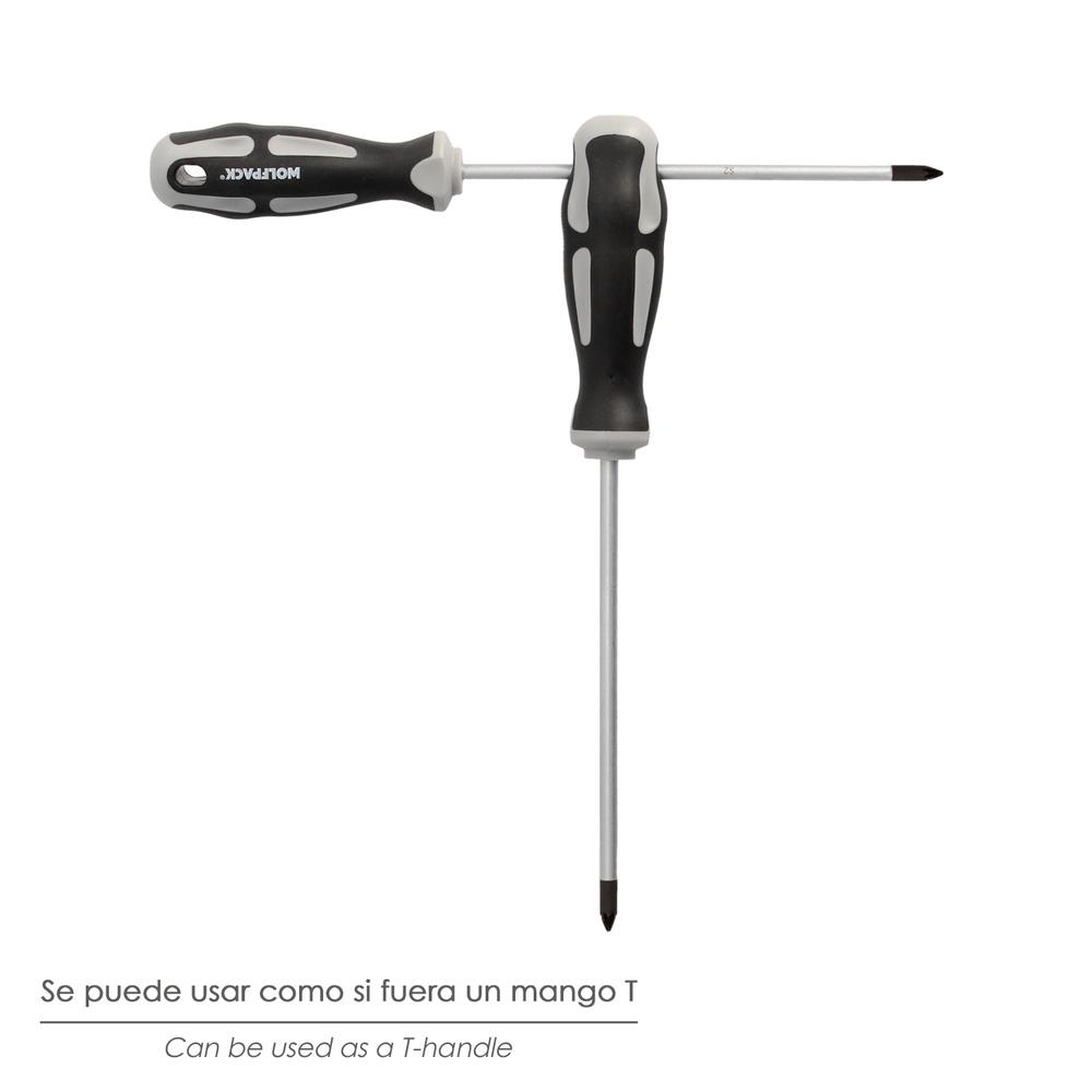 Destornillador Pozidriv Acero S2 Mango TPR Bimaterial. Medida PZ 0 x Ø 3,0 x 75 mm. DIN5262. - Imagen 5