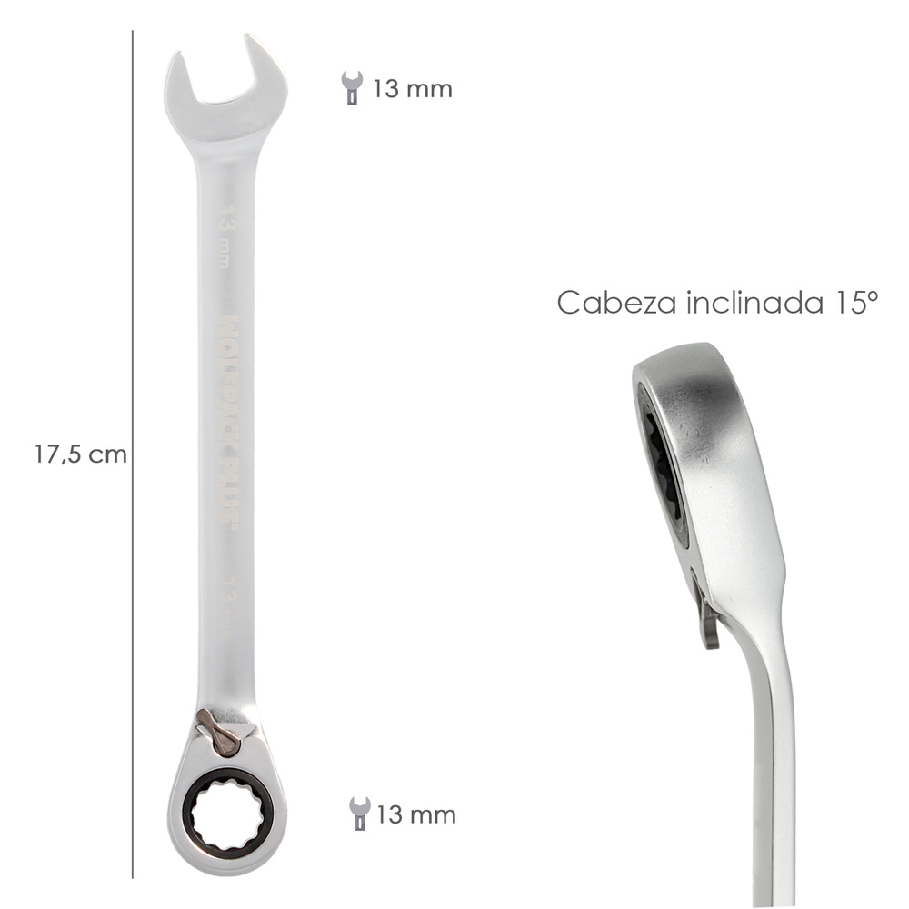 Llave Combinada Con Carraca 17 mm. DIN 3113 - Imagen 2