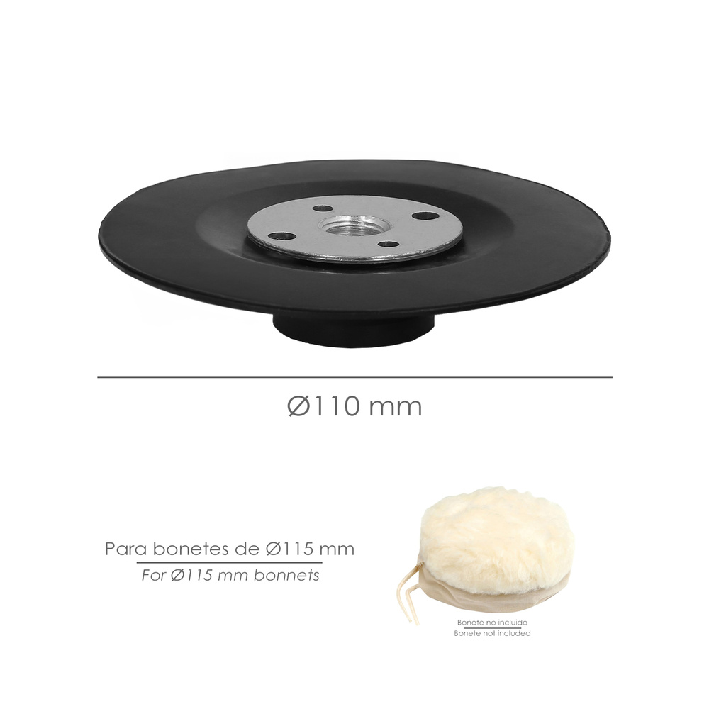Plato Amoladora Nylon Ø 115 mm. Con Rosca M14. Disco Plástico Para Bonete - Imagen 3