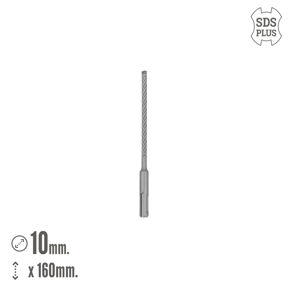 Broca Sds Plus 8 Filos Cortantes Especial Para Hormigon Armado Ø 10 x 160 mm. Broca Paredes, Broca Cimientos, Broca Muros - Imagen 2
