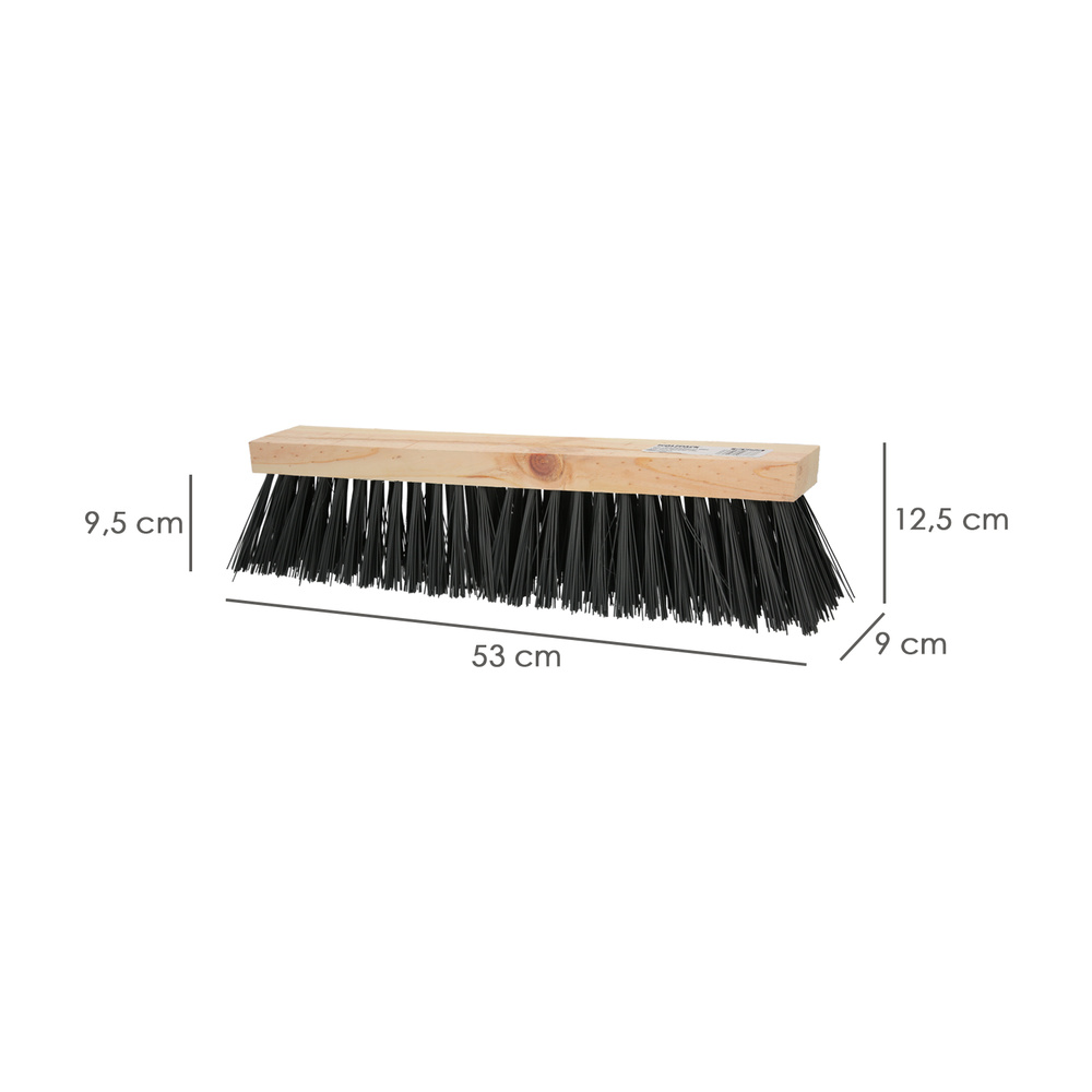 Cepillo Barrendero Industrial Fibra PVC Soporte Madera 50 cm. (Sin Mango) - Imagen 2