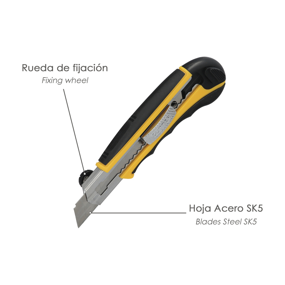Cutter Profesional 18mm Con 8 Hojas Acero Sk5 - Imagen 3