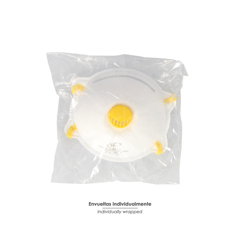 Mascarilla FFP1 Rigida Con Valvula (10 Unidades) Envasadas Individualmente - Imagen 4