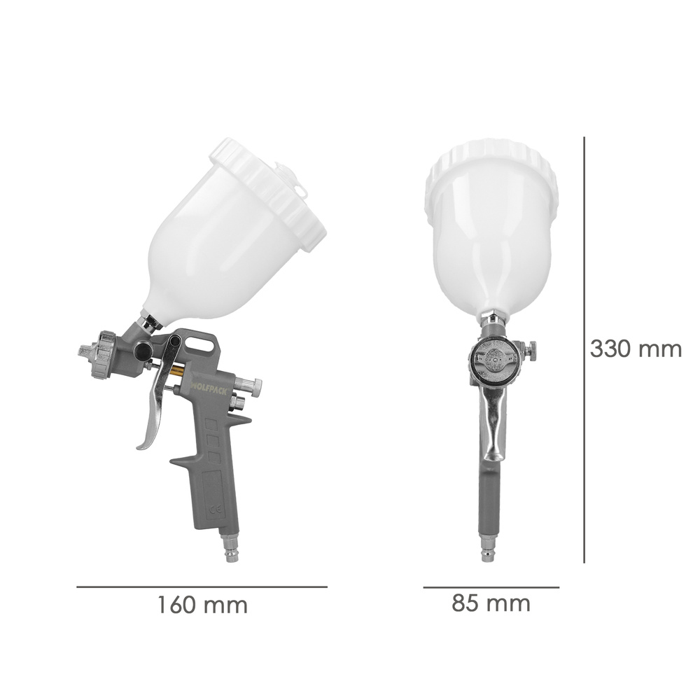 Pistola Pintar Neumática Boquilla De 1,5 mm. Con Depósito Superior 0,6 Litros y Adaptador Rapido - Imagen 2