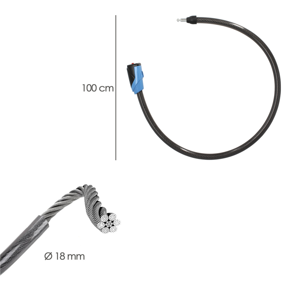 Cable Bicicleta con Llave Plana 18 Mm x 100 Cm - Imagen 2