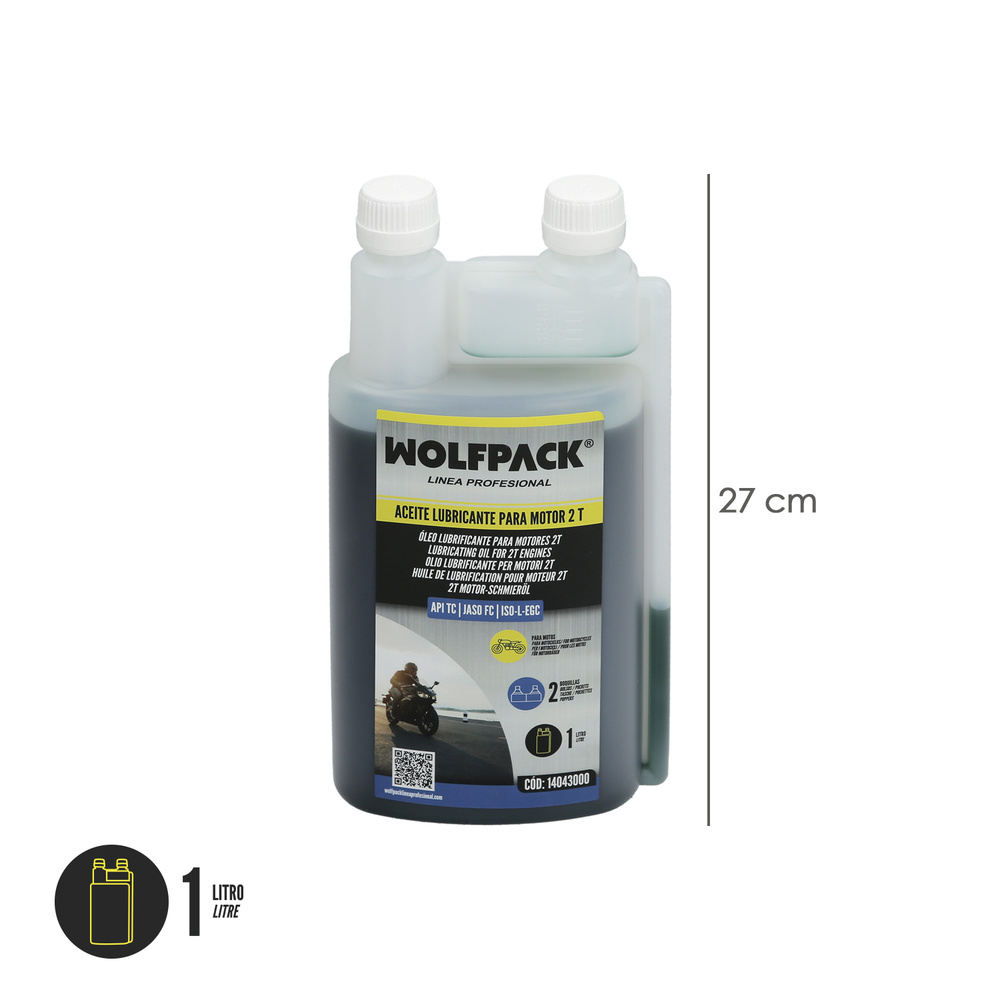 Aceite Lubricante 2 Tiempos 1 Litro (2 Boquillas) - Imagen 2