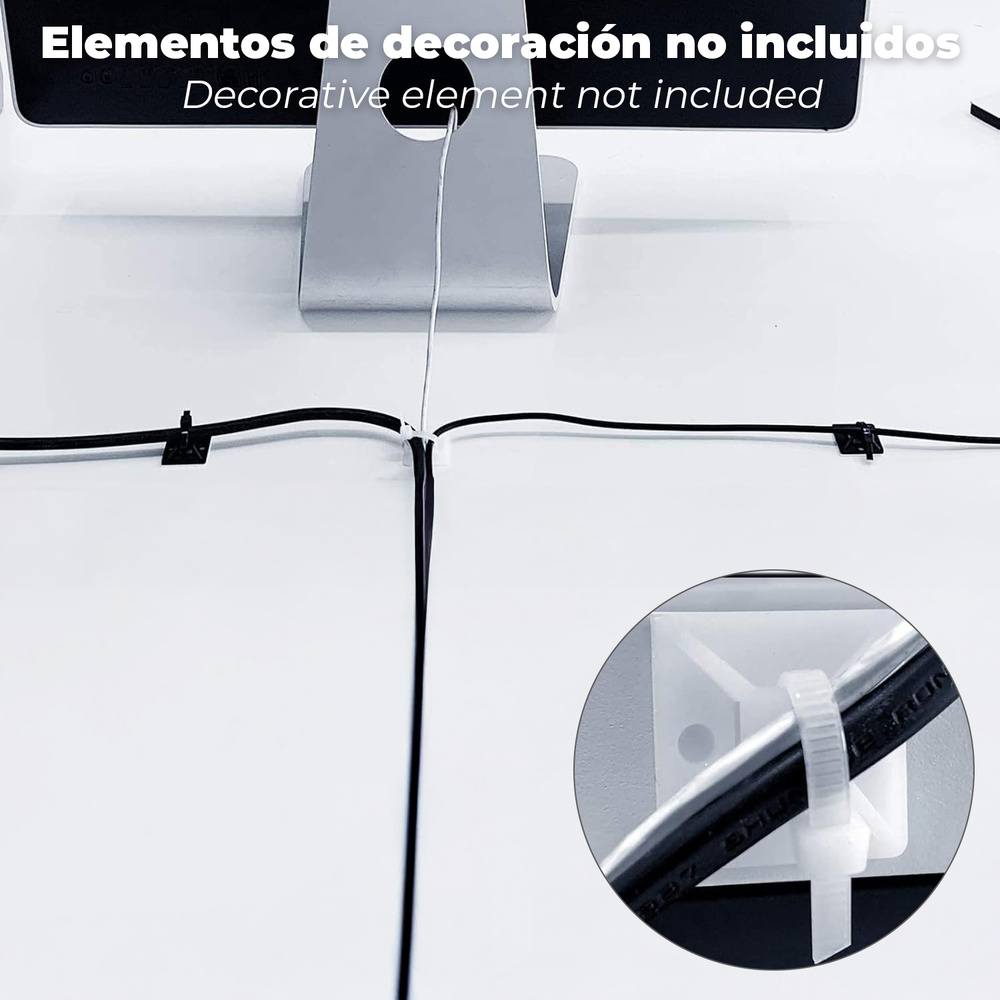 Base Adhesiva Para Bridas 19x19 mm. Blanca Bolsa 100 Unidades - Imagen 4