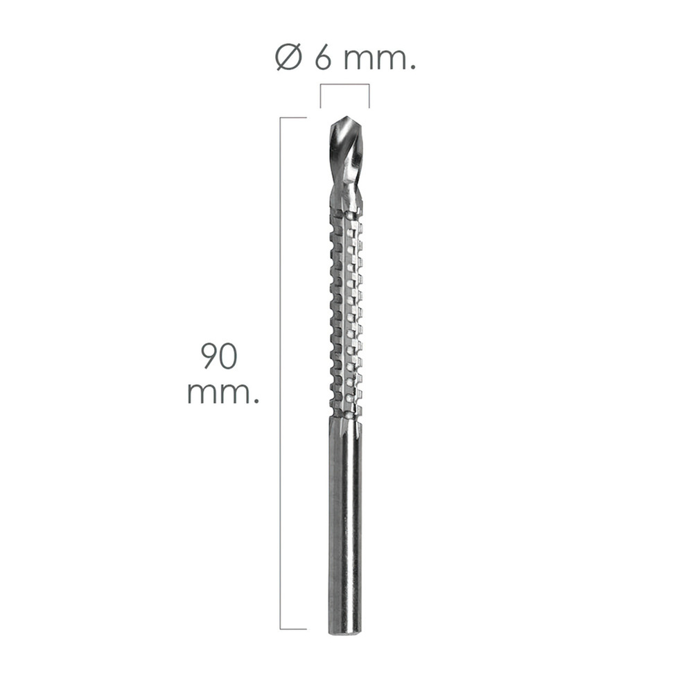 Fresa Rotativa Para Madera Espigada Ø 6 x 90 mm. Para Taladro / Fresadora - Imagen 2